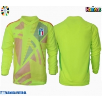 Camisa de Futebol Itália Goleiro Equipamento Principal Europeu 2024 Manga Comprida